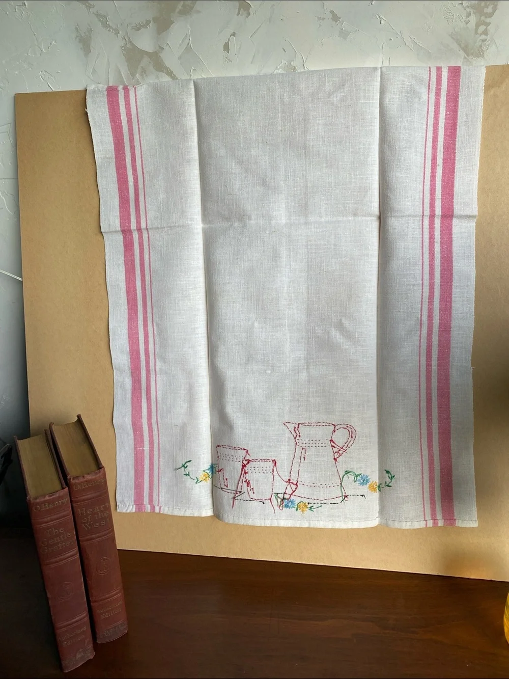 Hand embroidered Kitchen tea towel